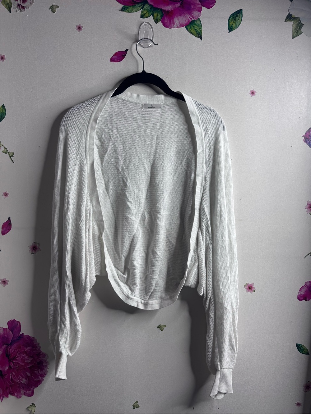 Source Unknown White Open-Front Lightweight Cardigan